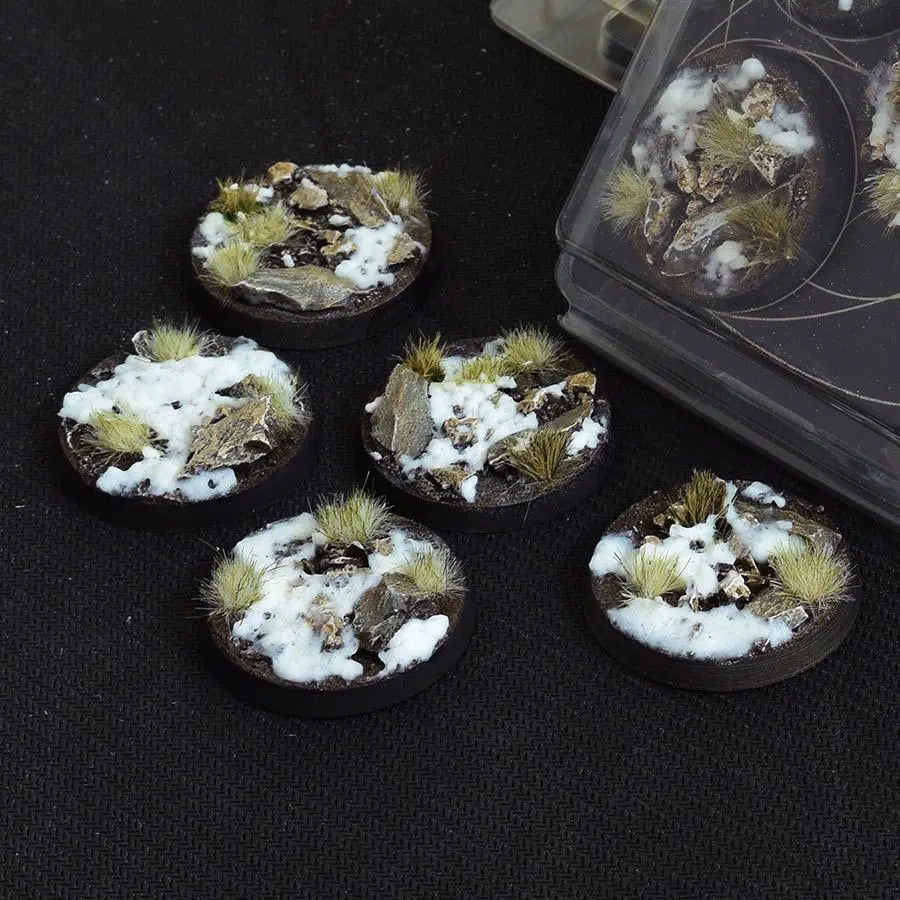 Gamers Grass Battle Ready Bases Winter Round 40mm (x5) - Loaded Dice