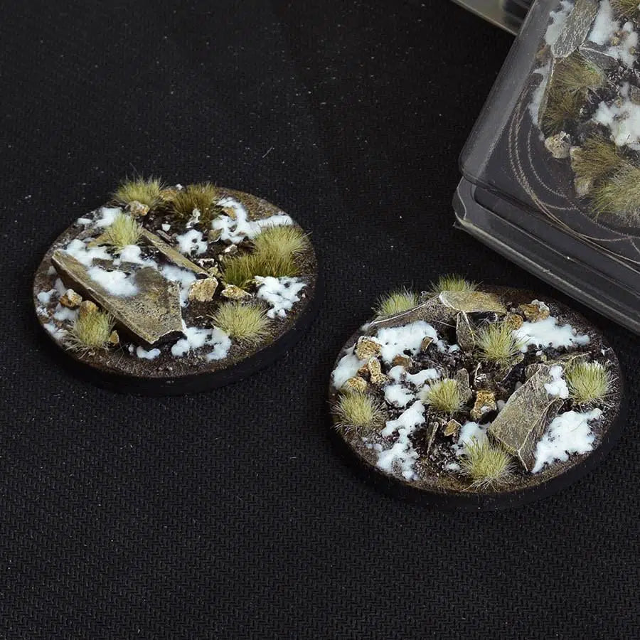 Gamers Grass Battle Ready Bases Winter Round 60mm (x2) - Loaded Dice