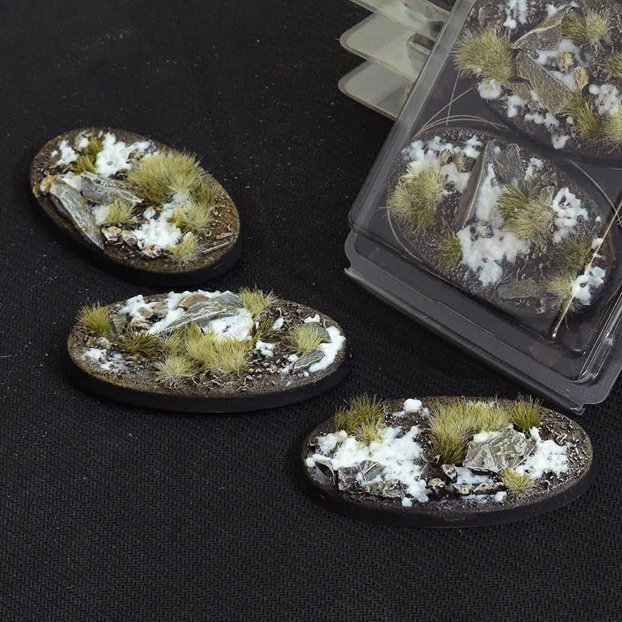 Gamers Grass Battle Ready Bases Winter Oval 75mm (x3) - Loaded Dice