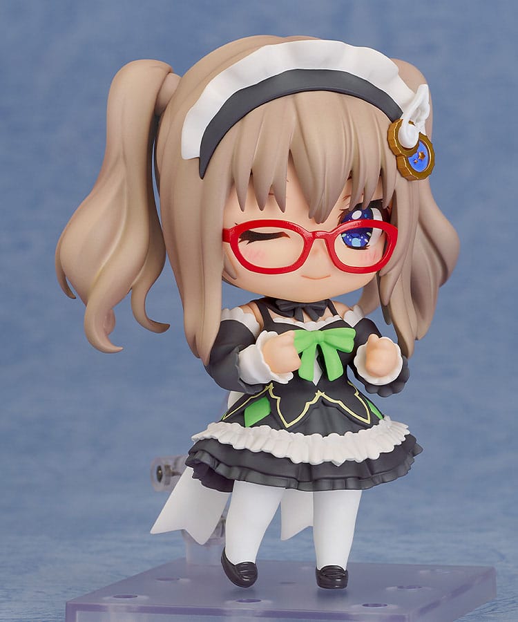 Miyako Kujo Maid Ver. Nendoroid winking with hands raised, red glasses and maid headdress