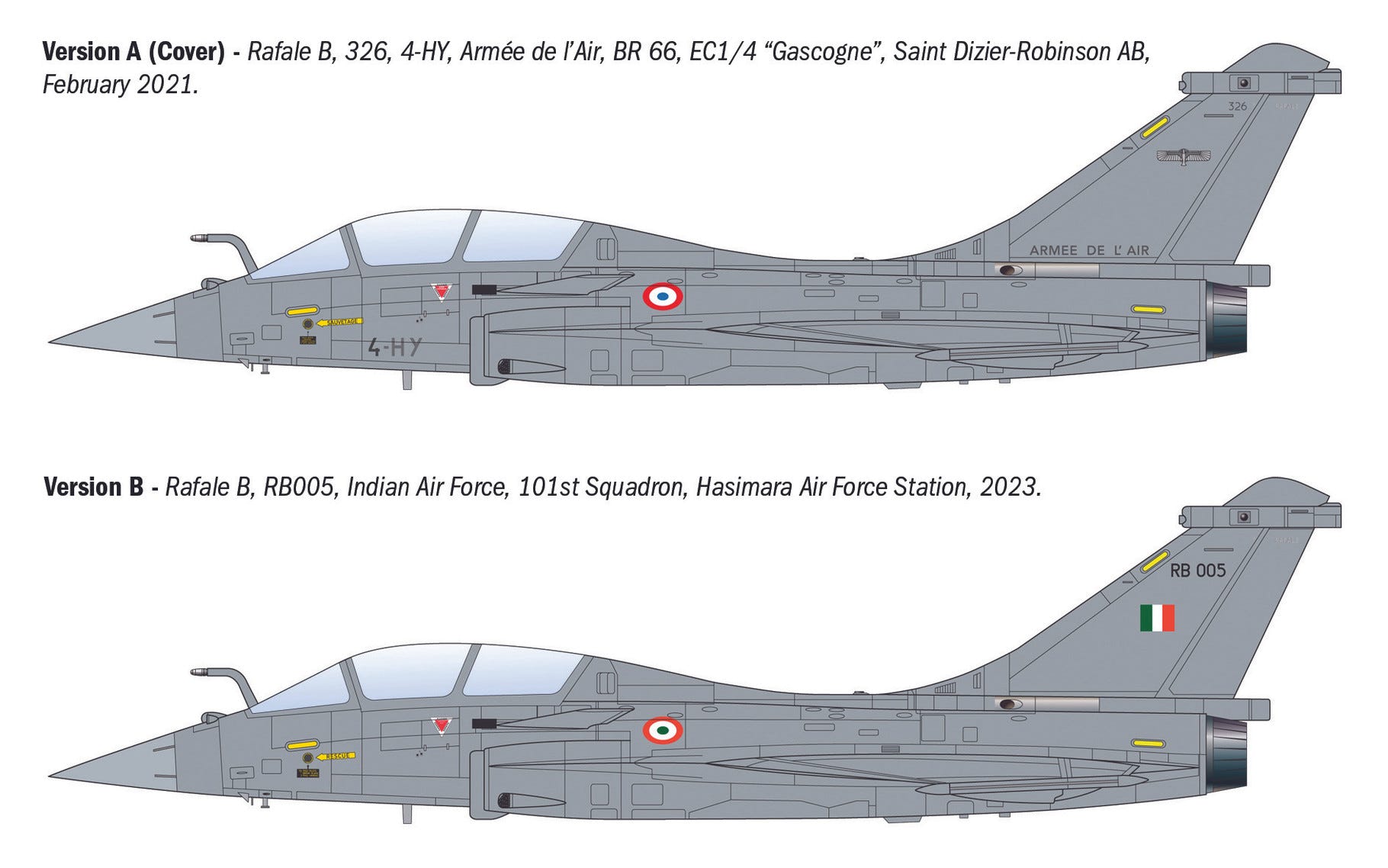 Italeri 1:72 Rafale B Two-Seat French Fighter Aircraft - 90092