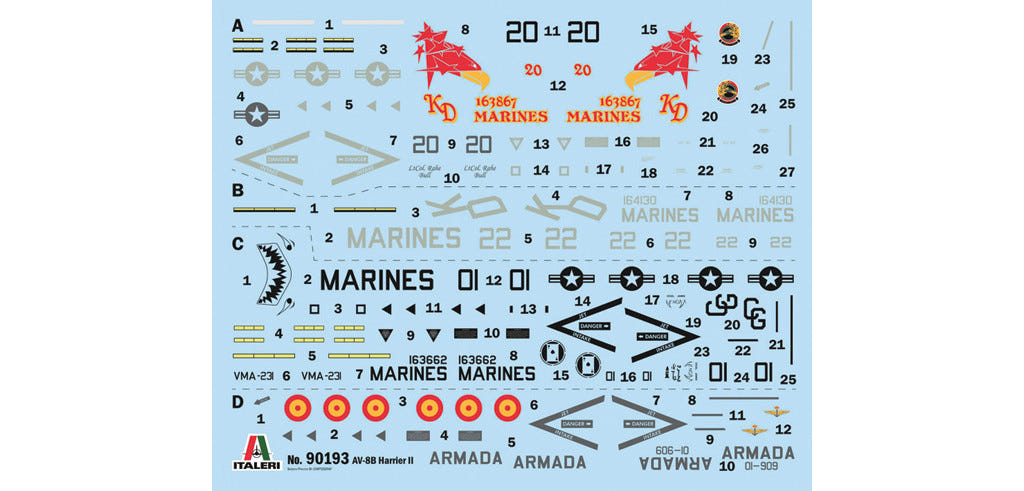 Italeri 1:72 AV-8B Harrier II - 90193