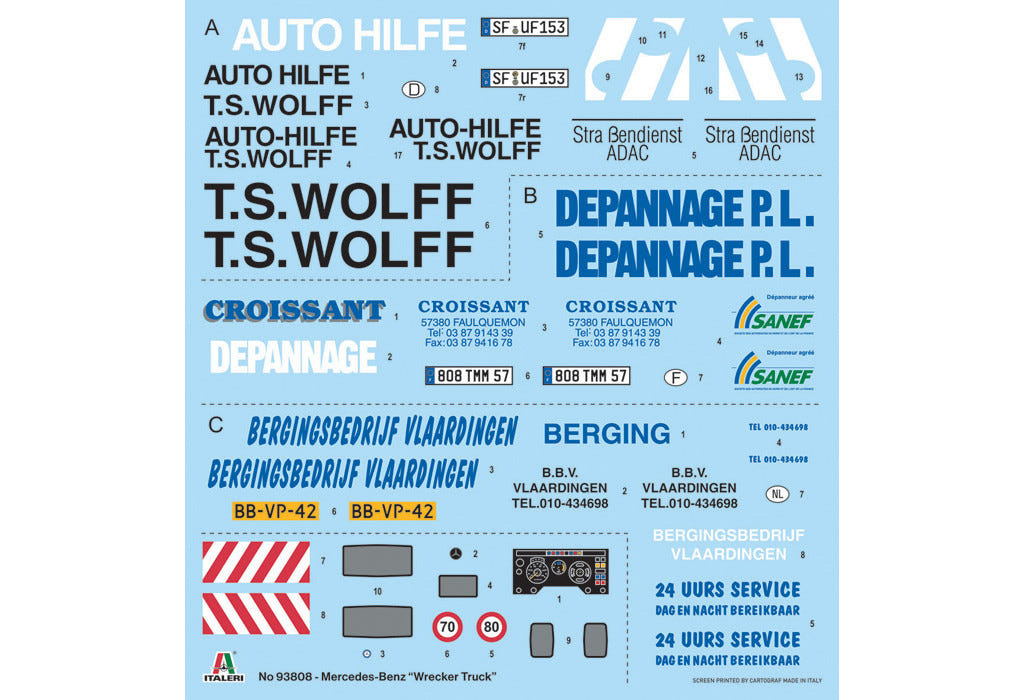 Italeri 1:24 Mercedes-Benz Wrecker Truck - 93808