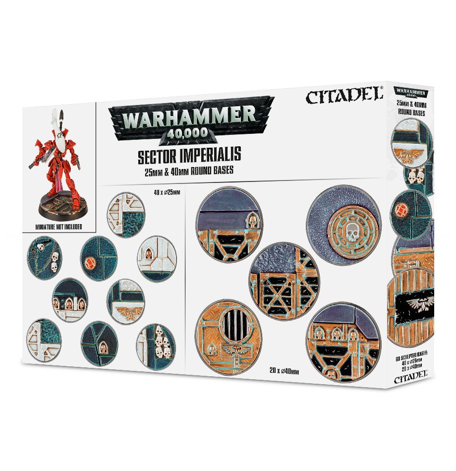 SECTOR IMPERIALIS: 25 & 40MM ROUND BASES - Loaded Dice Barry Vale of Glamorgan CF64 3HD