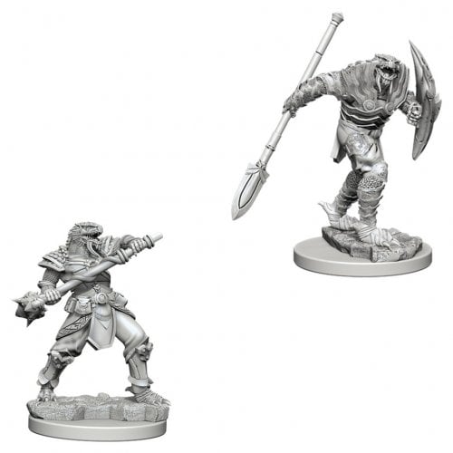 WizKids - D&D Nolzurs Marvelous Miniatures: Dragonborn Male Fighter with Spear - Wave 5 - Loaded Dice
