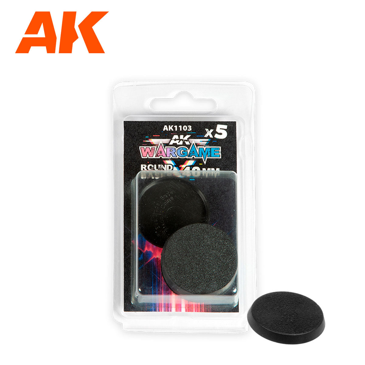 AK Interactive - Round Bases 40mm x 5 - Loaded Dice