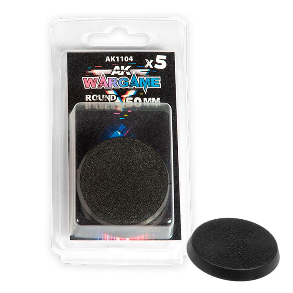 AK Interactive - Round Bases 50mm x 5 - Loaded Dice