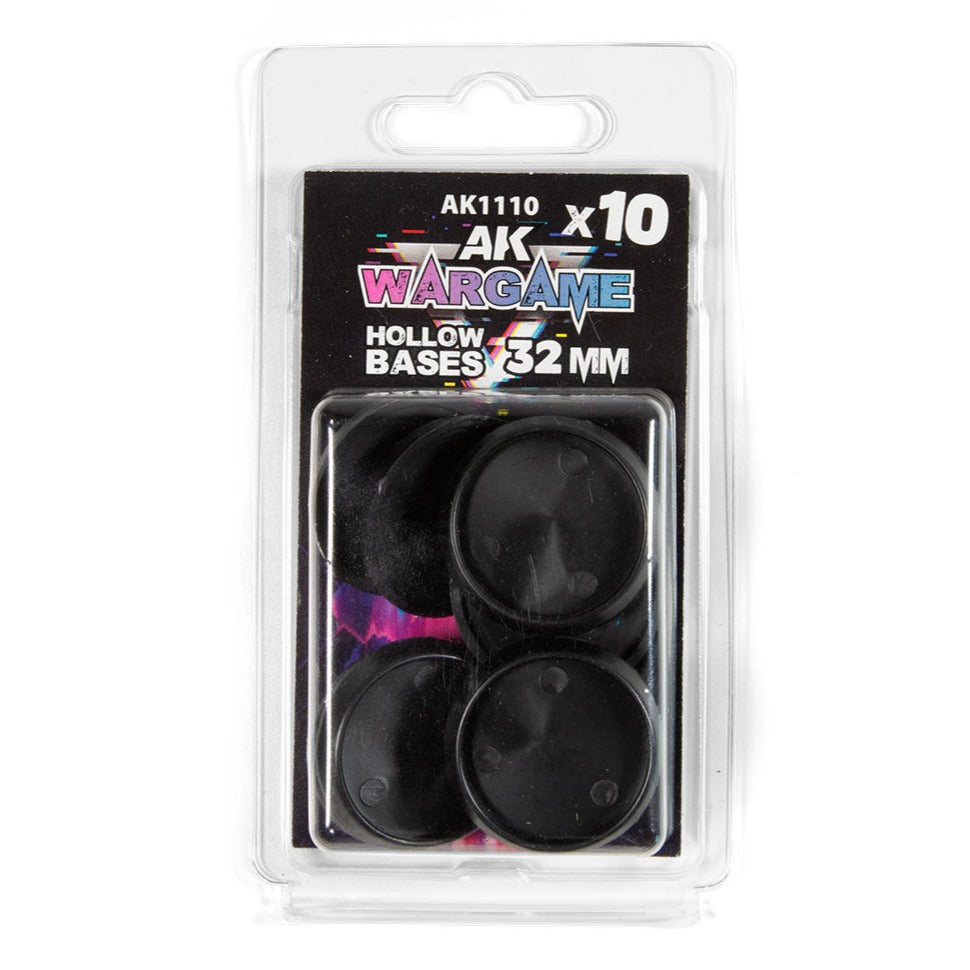 AK Interactive - Hollow Round Bases 32mm x 10 - Loaded Dice