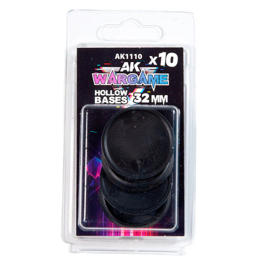 AK Interactive - Hollow Round Bases 32mm x 10 - Loaded Dice