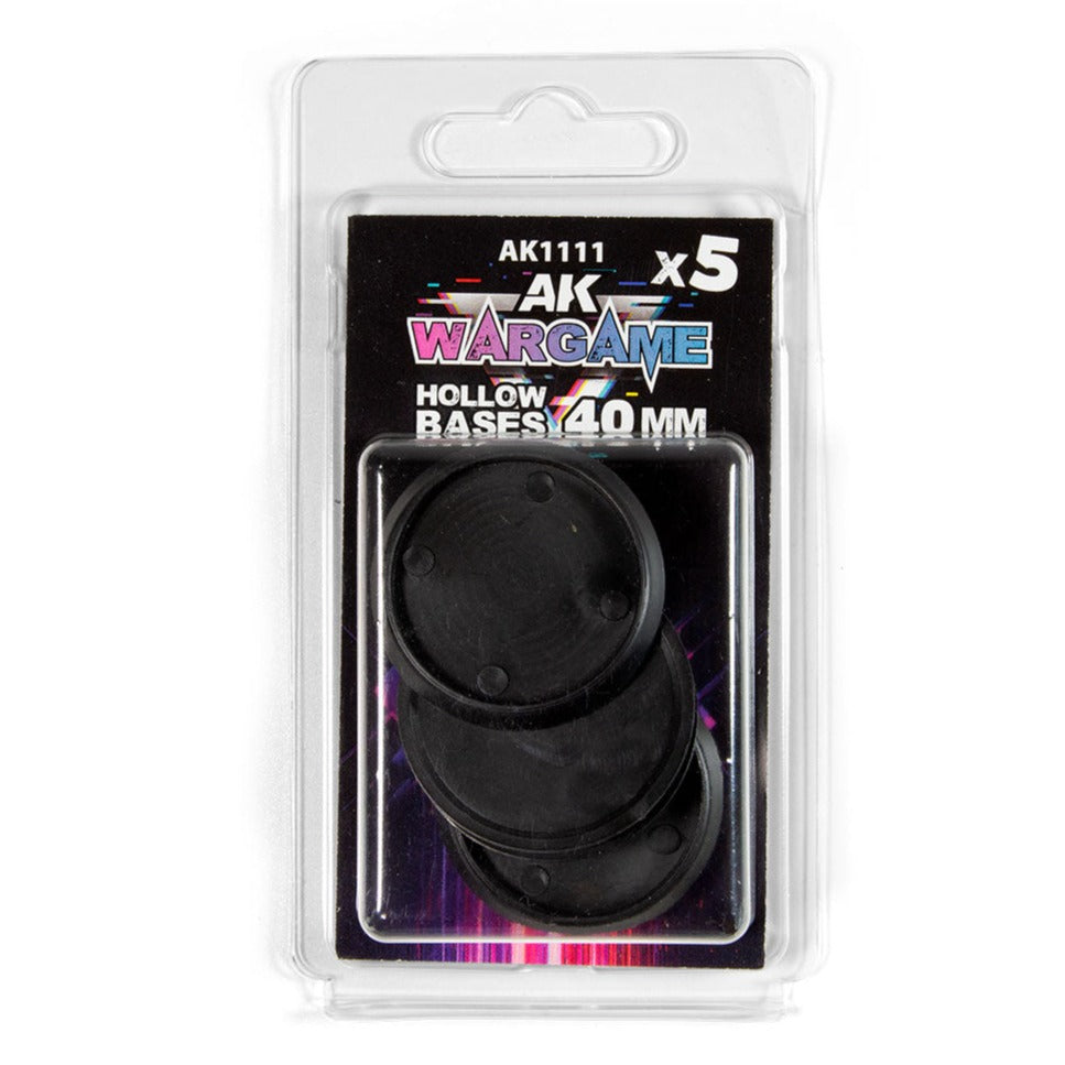 AK Interactive - Hollow Round Bases 40mm x 5 - Loaded Dice