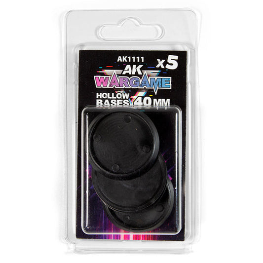 AK Interactive - Hollow Round Bases 40mm x 5 - Loaded Dice