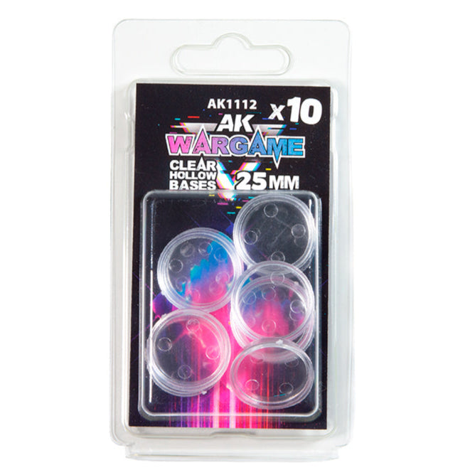 AK Interactive - Clear Hollow Bases 25mm x 10 - Loaded Dice