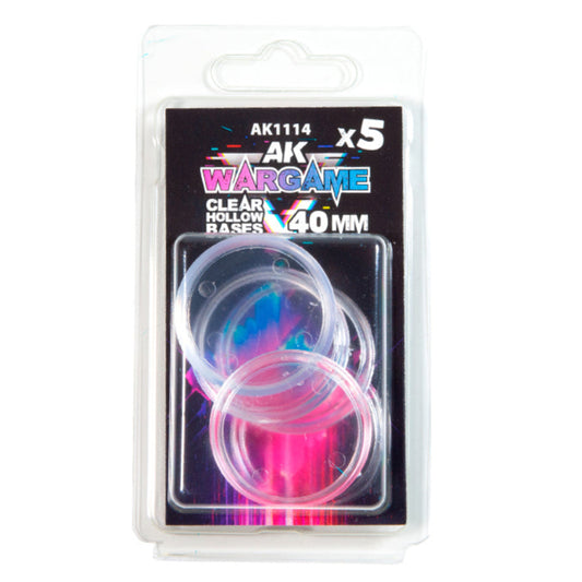 AK Interactive - Clear Hollow Bases 40mm x 5 - Loaded Dice