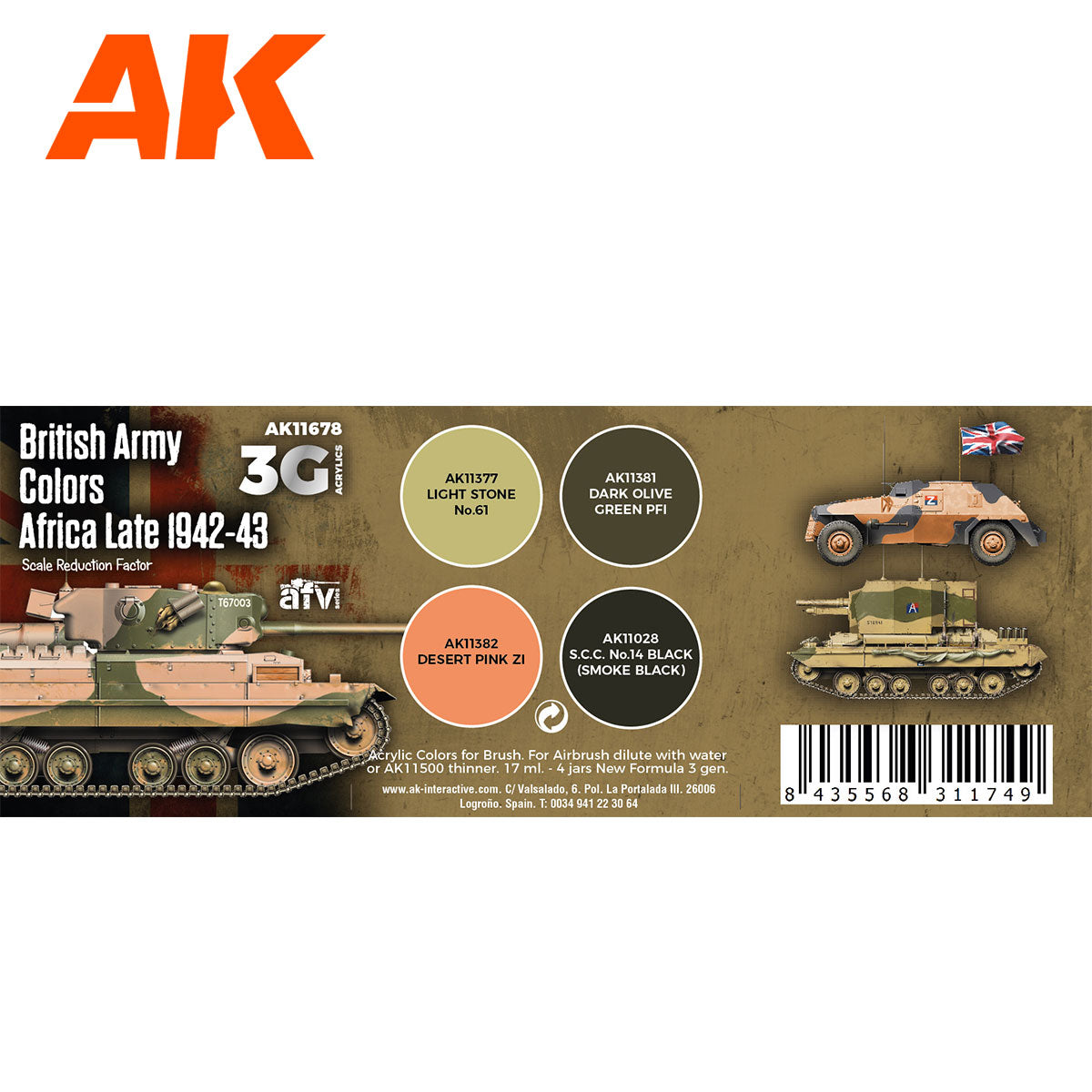 AK Interactive - British Army Colors Africa, Late 1942-43 - Loaded Dice