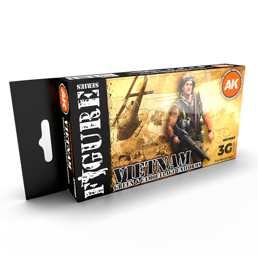 AK Interactive - Vietnam Green And Camouflage Colors 3G - Loaded Dice