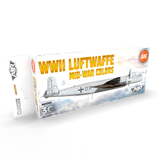 AK Interactive 3rd Generation acrylic paint set WWII Luftwaffe Mid-War Colors Set 3G