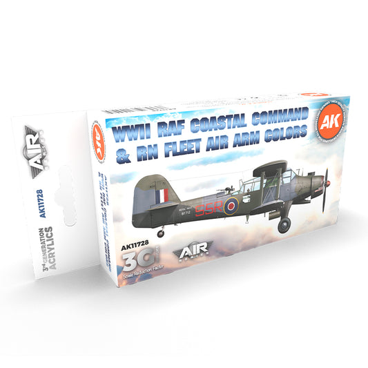 AK Interactive 3rd Generation acrylic paint set WWII RAF Coastal Command & Rn Fleet Air Arm Set 3G