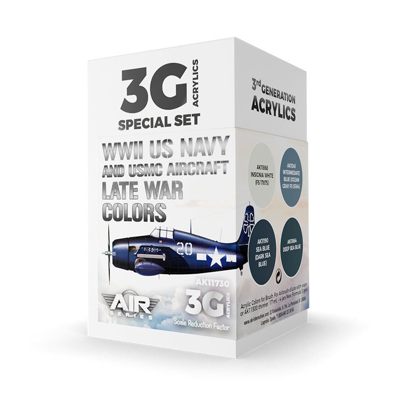 AK Interactive - WWII US Navy & USMC Aircraft Late War Colors Set3G - Loaded Dice