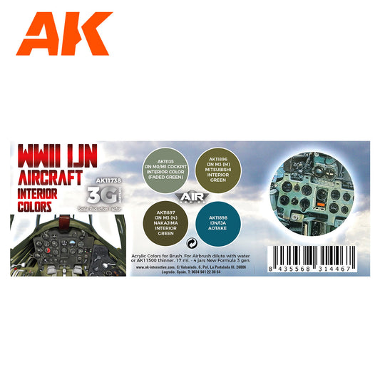 AK Interactive - WWII IJN Aircraft Interior Colors Set 3G - Loaded Dice