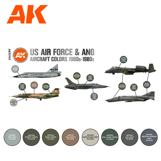 AK Interactive - US Air Force & Ang Aircraft 1960S-1980S Set 3G - Loaded Dice