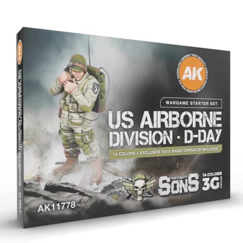 AK Interactive 3G Paint Set US AIRBORNE DIVISION D-DAY. Wargame - Loaded Dice Barry Vale of Glamorgan CF64 3HD