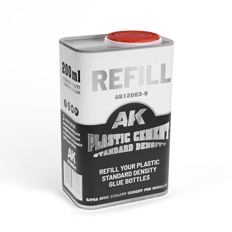 AK Interactive - Refill Plastic Cement Standard Density (Glue) 200ml AK12003-B - Loaded Dice Barry Vale of Glamorgan CF64 3HD