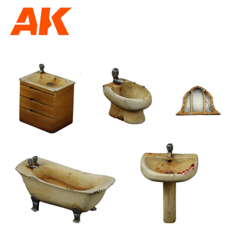 AK Interactive Bathroom Wargame Set (Resin 30-35mm) AK1354 - Loaded Dice Barry Vale of Glamorgan CF64 3HD