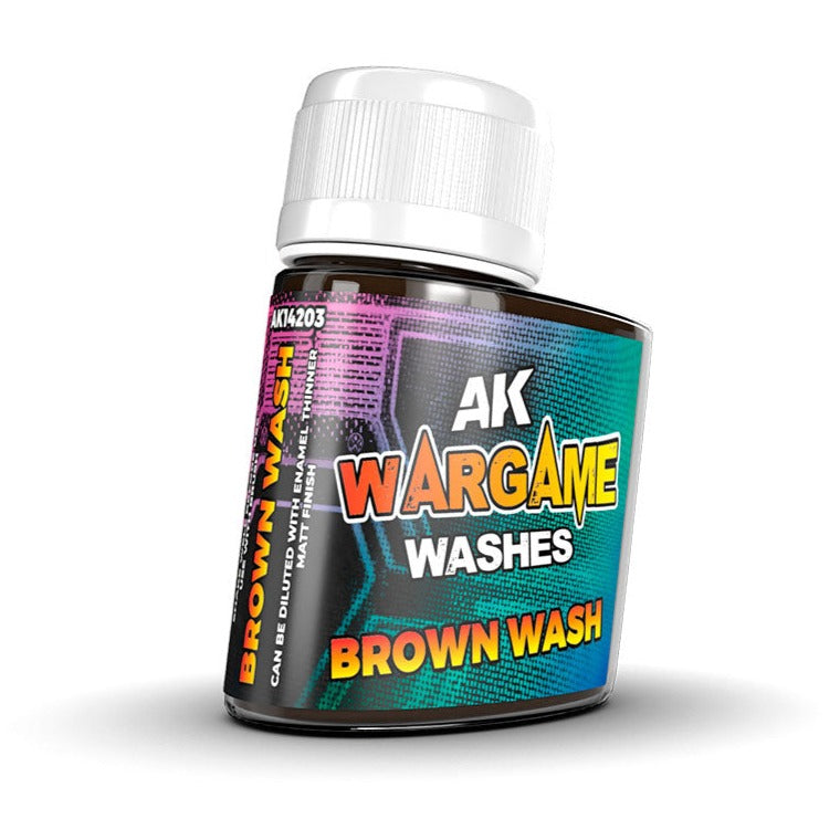 AK Interactive Wash for Wargamers - Brown Wash 35ml AK14203 - Loaded Dice Barry Vale of Glamorgan CF64 3HD