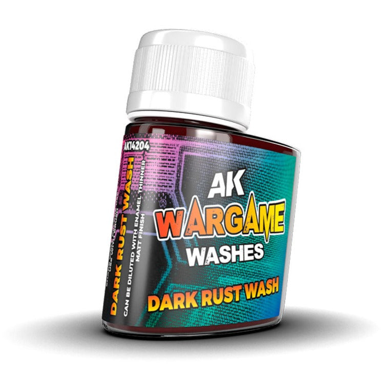 AK Interactive Wash for Wargamers - Dark Rust Wash 35ml AK14204 - Loaded Dice Barry Vale of Glamorgan CF64 3HD