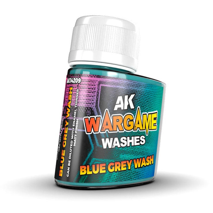 AK Interactive Wash for Wargamers - Blue Grey Wash 35ml AK14209 - Loaded Dice Barry Vale of Glamorgan CF64 3HD