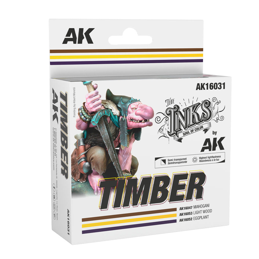 AK Interactive The Inks - Timber Colours Set - Loaded Dice