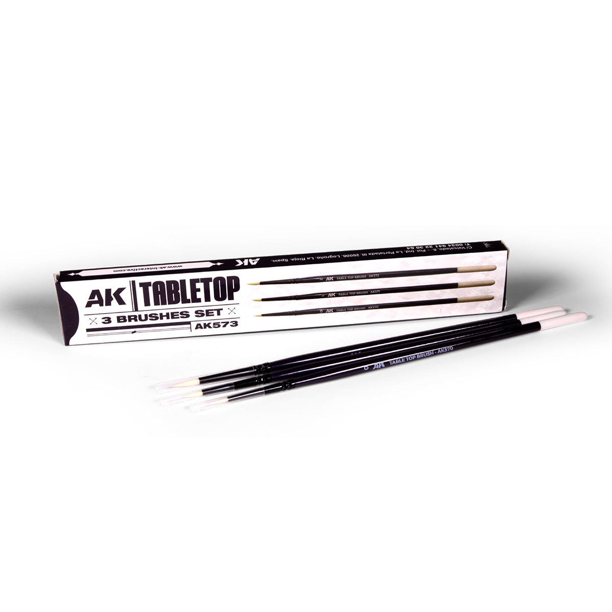 AK Interactive Table Top Brushes Set 0,1,2 AK573 - Loaded Dice Barry Vale of Glamorgan CF64 3HD