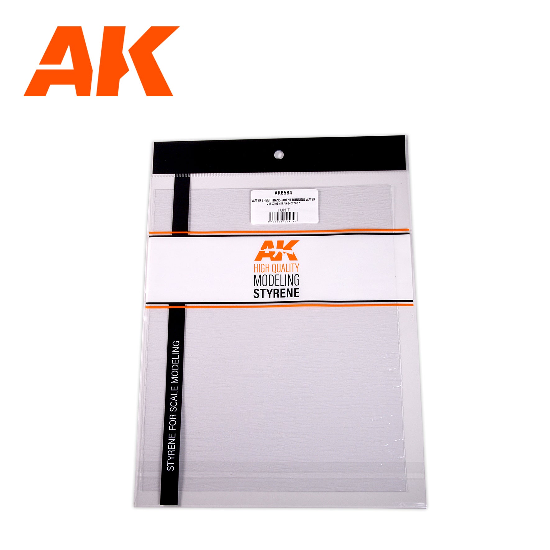 AK Interactive - Water Sheet Transparent Running Water 245 x 195mm - Loaded Dice