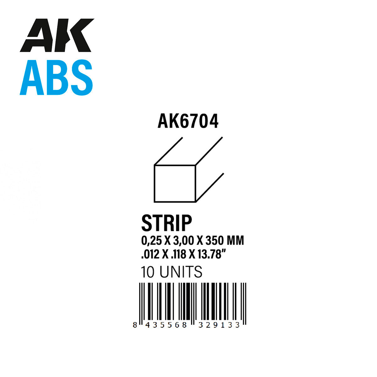 AK Interactive - Strips 0.25mm x 3mm x 350mm - ABS Strip - Loaded Dice