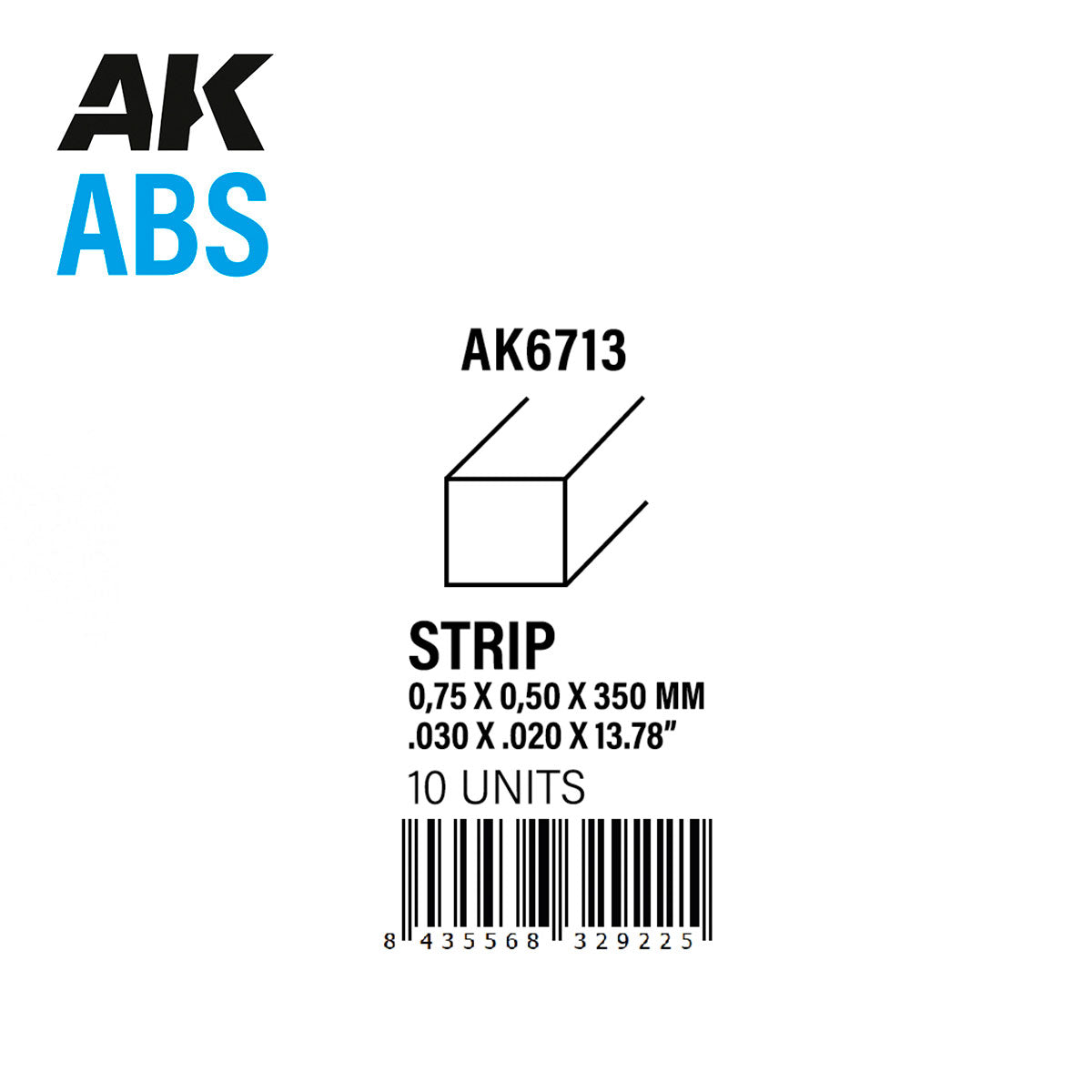 AK Interactive - Strips 0.75mm x 0.5mm x 350mm - ABS Strip - Loaded Dice