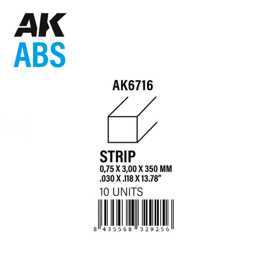 AK Interactive - Strips 0.75mm x 3mm x 350mm - ABS Strip - Loaded Dice