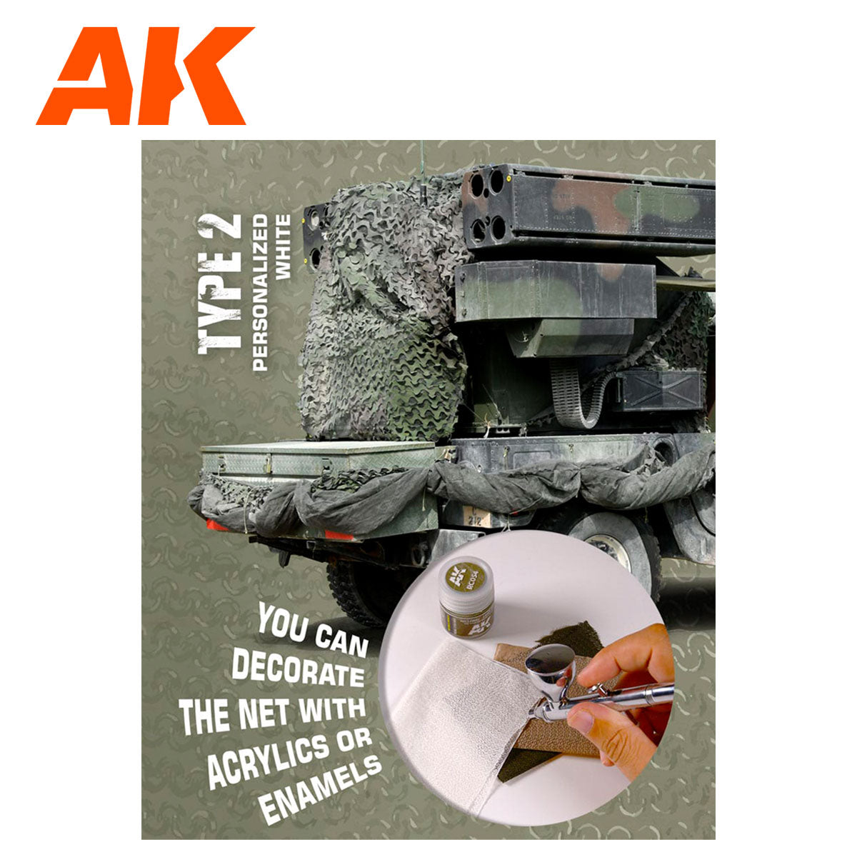 AK Interactive Camouflage Net Type 2 (White) 1/35 Scale - Loaded Dice