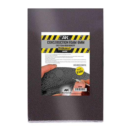 AK Interactive Construction Foam 6mm - Blue Foam 195 X 295 Mm (2 Sheets) modelling construction material