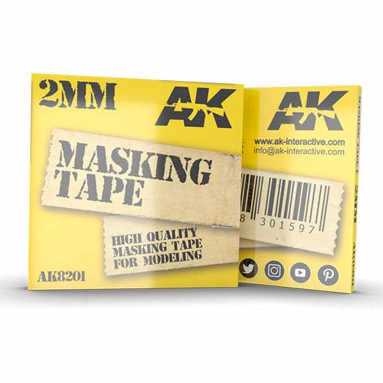 AK Interactive 2mm Masking Tape - Loaded Dice Barry Vale of Glamorgan CF64 3HD