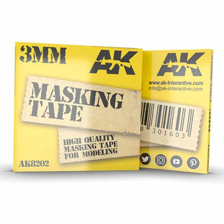 AK Interactive 3mm Masking Tape - Loaded Dice Barry Vale of Glamorgan CF64 3HD