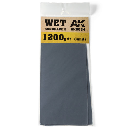 AK Interactive Wet Sandpaper 1200 Grit (Pack of 3) hobby tool