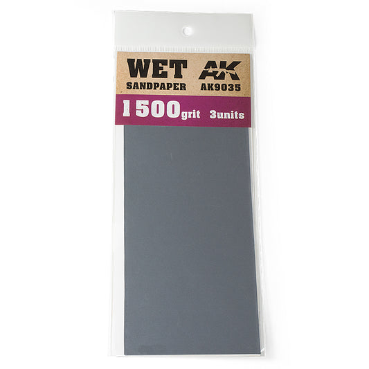 AK Interactive Wet Sandpaper 1500 Grit (Pack of 3) hobby tool