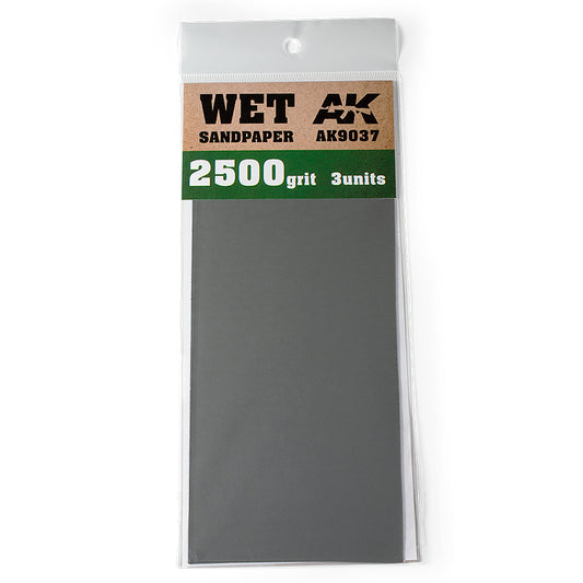 AK Interactive Wet Sandpaper 2500 Grit (Pack of 3) hobby tool