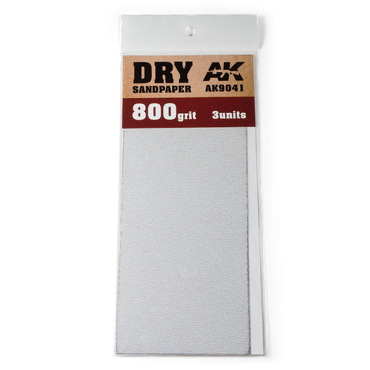 AK Interactive Dry Sandpaper 800 Grit (Pack of 3) hobby tool