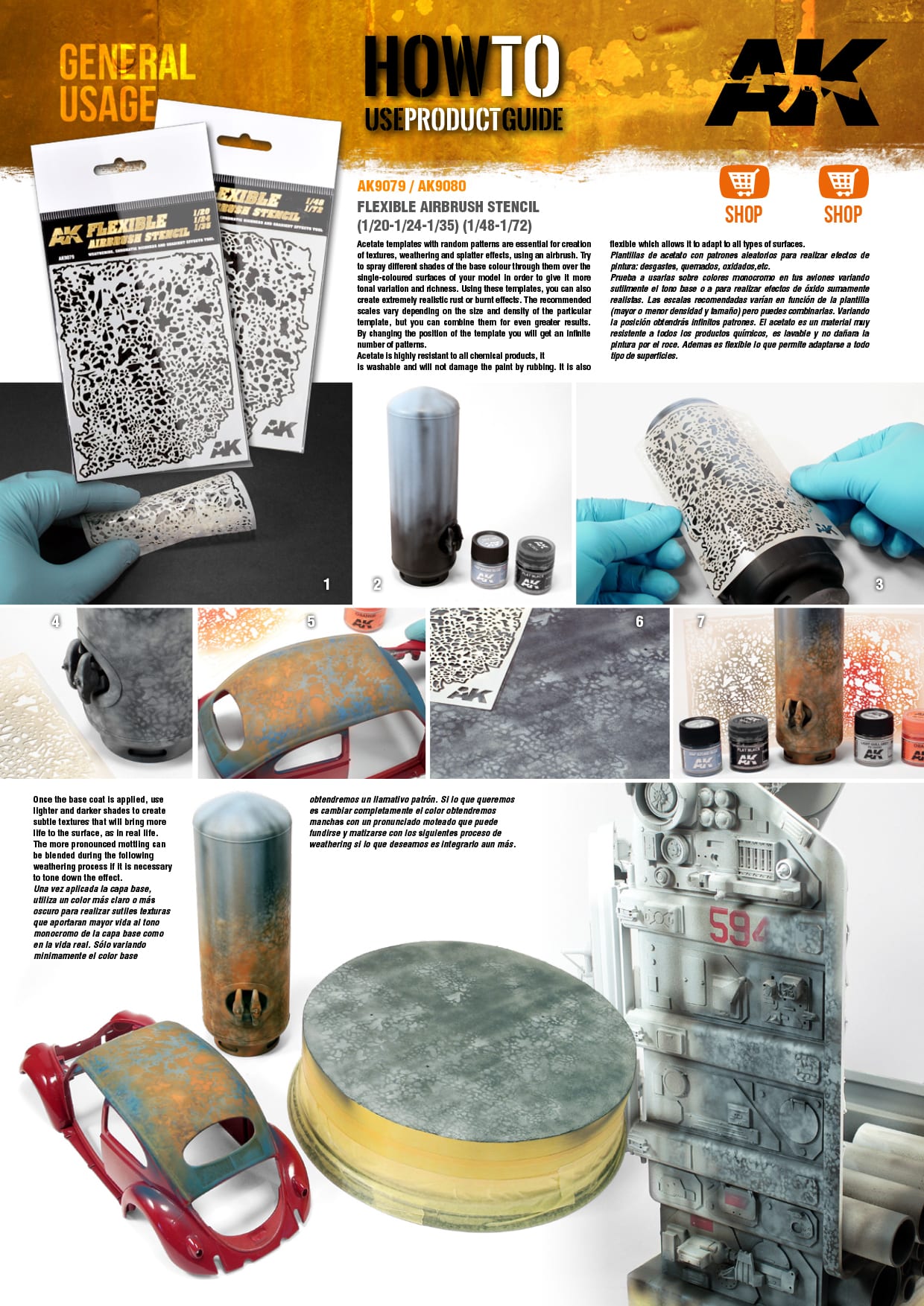 AK Interactive Flexible Airbrush Stencil 1/48, 1/72 - Loaded Dice