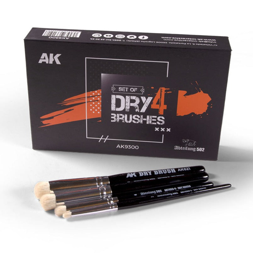 AK Interactive Dry 4 Brushes Set AK9300 - Loaded Dice Barry Vale of Glamorgan CF64 3HD