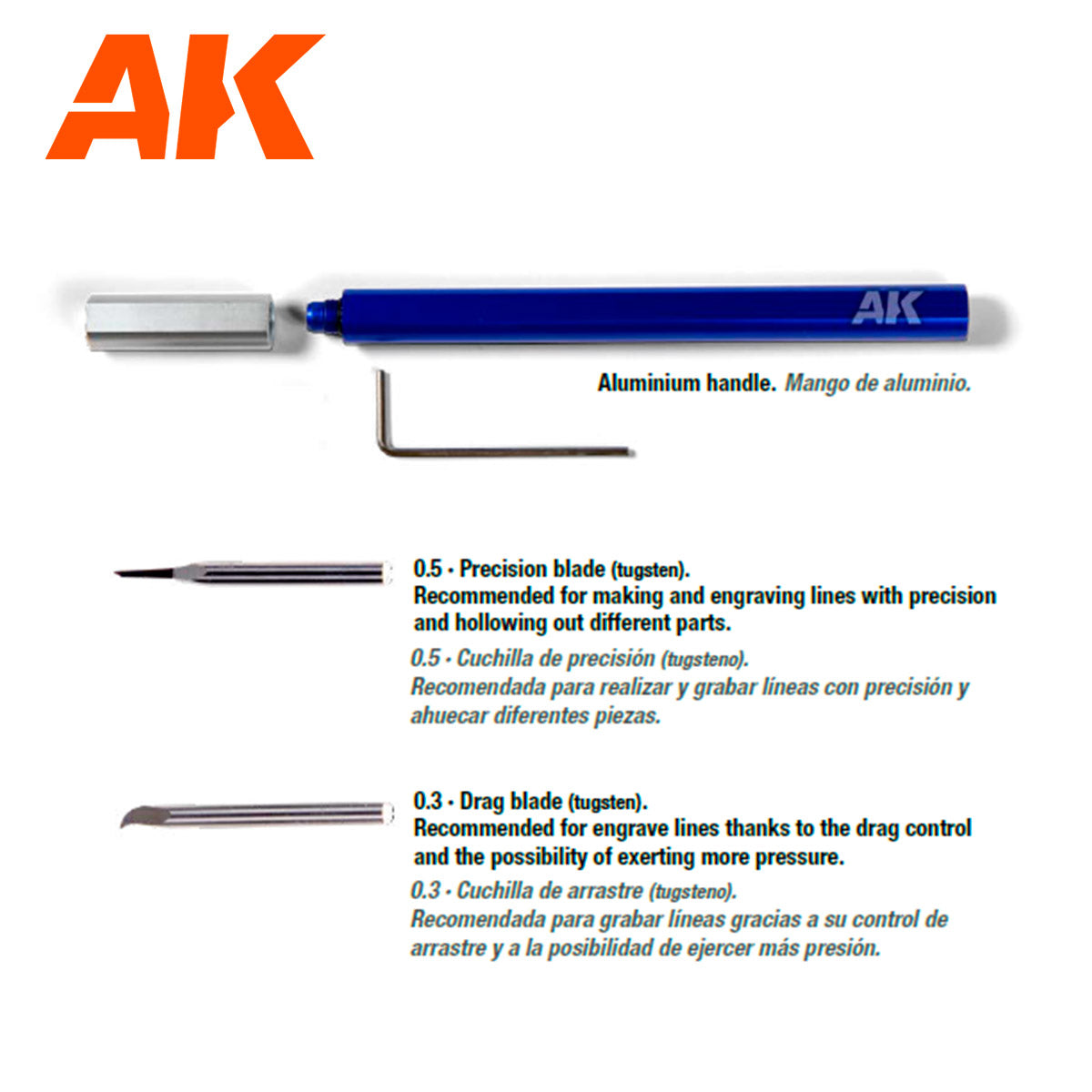 AK Interactive - Tugsten Steel Engraving Scriber AK9321 - Loaded Dice Barry Vale of Glamorgan CF64 3HD