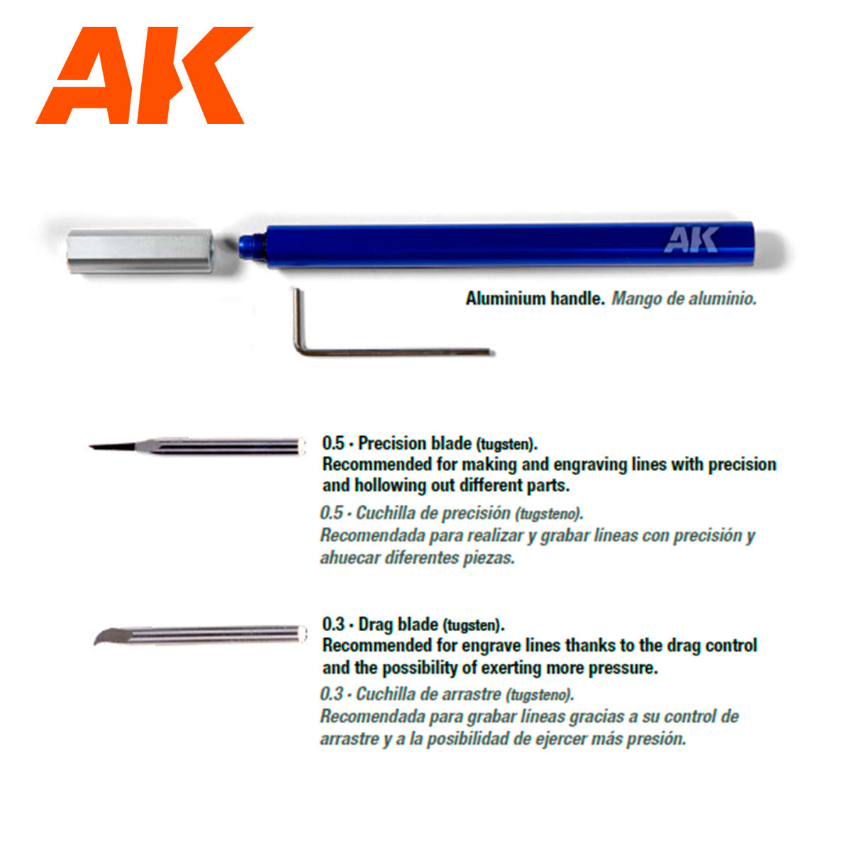 AK Interactive - Tungsten Steel Engraving Scriber AK9321 - Loaded Dice
