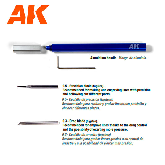 AK Interactive - Tungsten Steel Engraving Scriber AK9321 - Loaded Dice