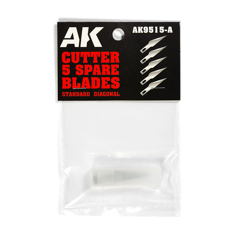 AK Interactive - Standard Diagonal (5 Spare Blades) Replacement for AK Hobby Knife AK9515-A - Loaded Dice